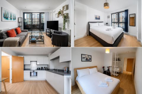 Bed, Kitchen or kitchenette, Living room