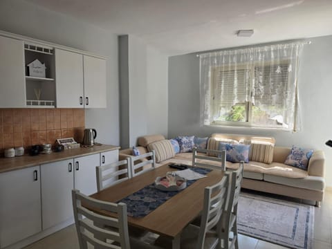 Coffee/tea facilities, Kitchen or kitchenette, Living room, Seating area, Dining area