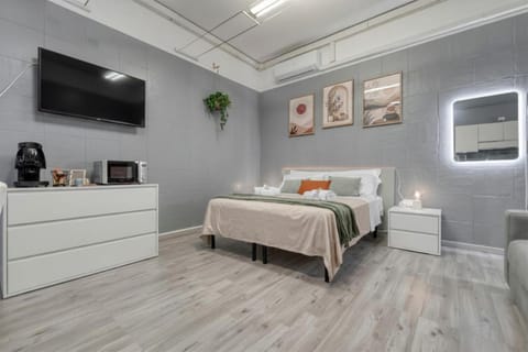 Bed, TV and multimedia, Kitchen or kitchenette, Photo of the whole room, Bedroom