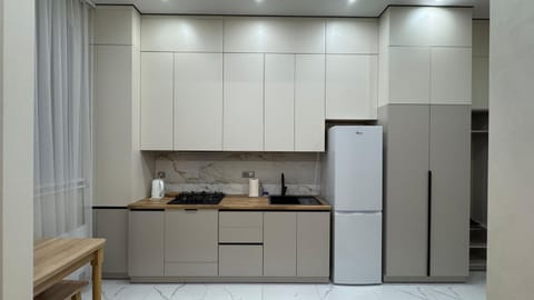 Kitchen or kitchenette, oven