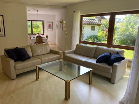 Living room, Seating area, Garden view