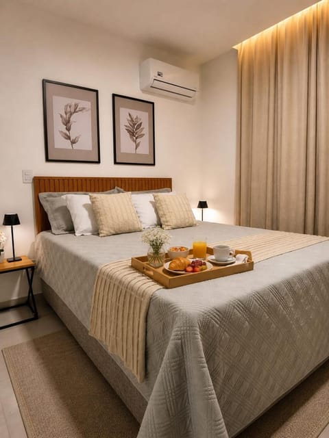 Bed, air conditioner