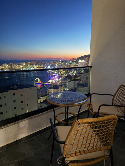 Night, Natural landscape, View (from property/room), Balcony/Terrace, City view, Sea view