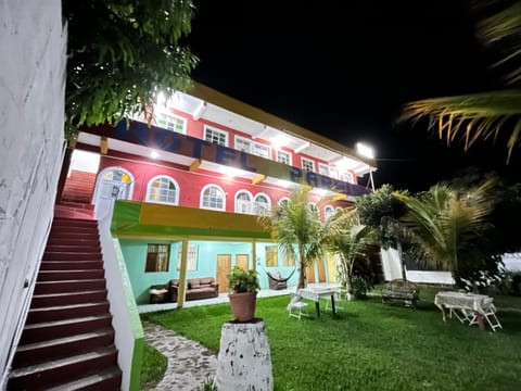 Property building, Patio, Night, Garden, Garden view