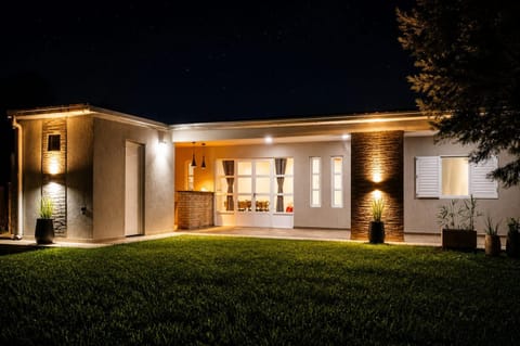 Property building, Night, Garden, Garden view