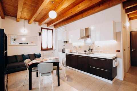 Kitchen or kitchenette, Living room, Dining area, stove