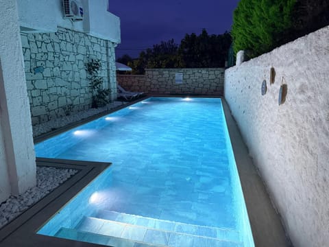 Night, Pool view, Swimming pool