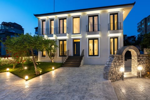 Property building, Night, Garden, Garden view