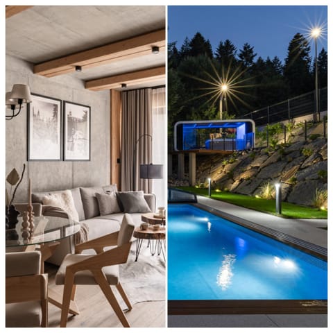 Living room, Pool view, Swimming pool