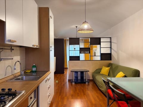 Kitchen or kitchenette, Living room, Dining area, oven, stove