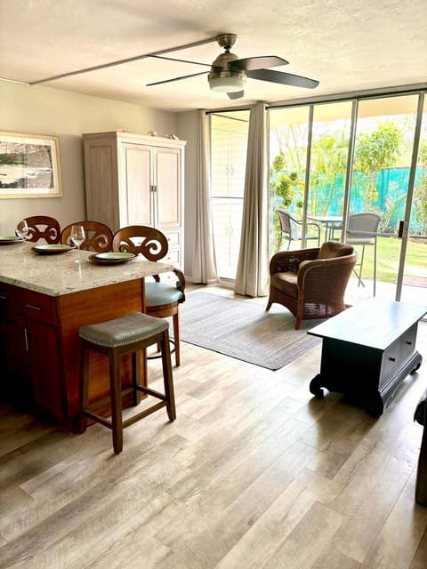 Living room, kitchen