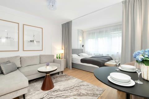 Bed, Living room, Seating area