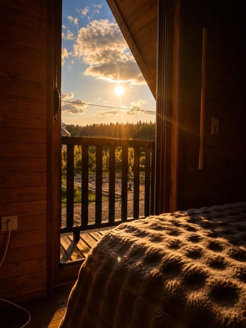 Bed, View (from property/room), Balcony/Terrace, Photo of the whole room, Bedroom, Sunset