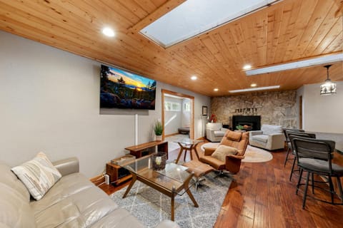 Day, TV and multimedia, Living room, Seating area, fireplace, furniture