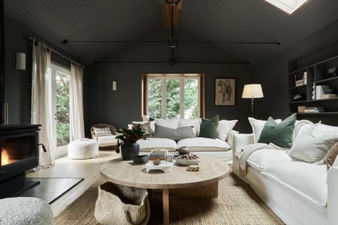 Living room, fireplace
