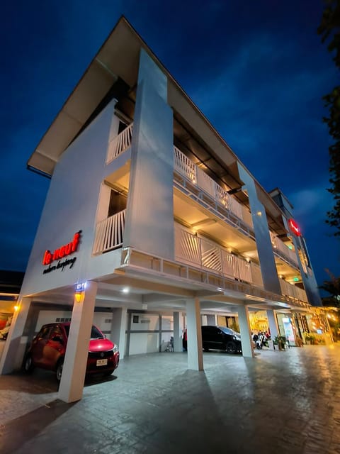 Property building, Night, Parking