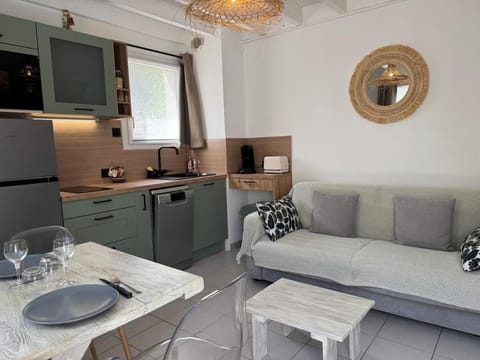 Kitchen or kitchenette, Living room, Dining area, stove