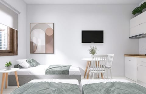 Bed, Kitchen or kitchenette, Seating area, Dining area, Bedroom