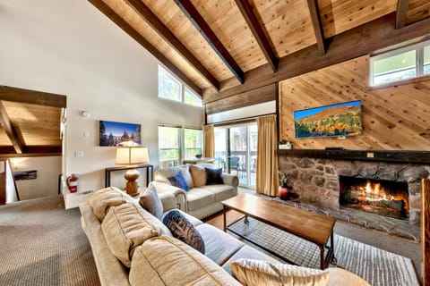 Day, TV and multimedia, Living room, Mountain view, fireplace, furniture