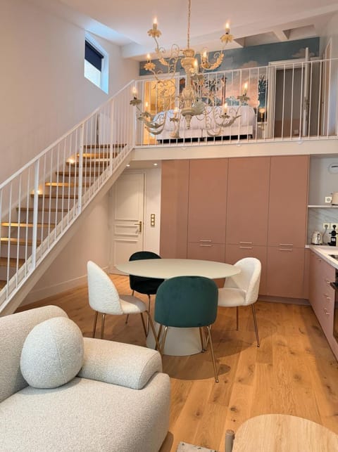 Property building, Living room, Dining area