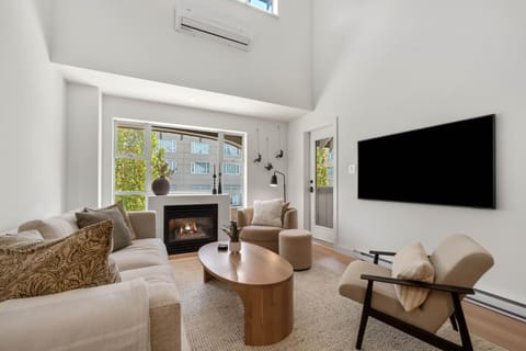 TV and multimedia, Living room, Seating area, fireplace, air conditioner