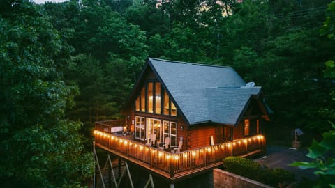 Property building, Night, Natural landscape, Balcony/Terrace, Seating area