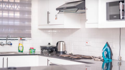 Kitchen or kitchenette, toaster