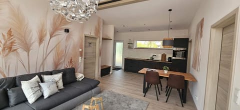 Kitchen or kitchenette, Living room, Seating area