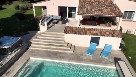 Property building, Living room, Swimming pool