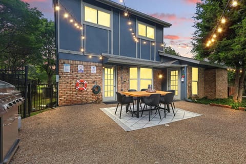 Property building, Patio, Seating area, Dining area