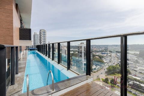 Property building, Day, View (from property/room), Balcony/Terrace, City view, Pool view, Swimming pool