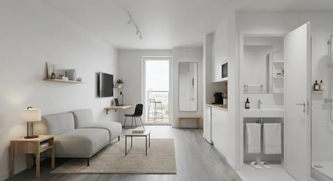 TV and multimedia, Kitchen or kitchenette, Photo of the whole room, Bedroom, wardrobe