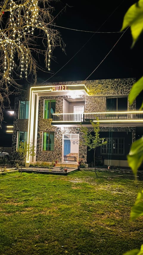 Property building, Night, Garden, Garden view