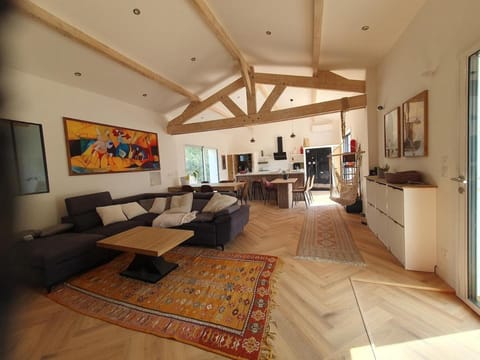 Living room, kitchen