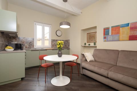 Living room, kitchen