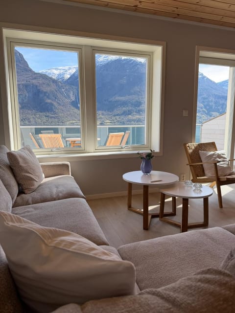 Natural landscape, Living room, Seating area, Mountain view
