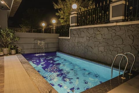 Night, Pool view, Swimming pool
