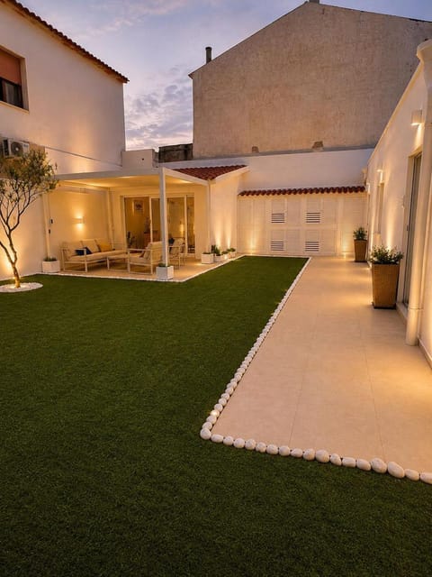 Property building, Night, Garden, Garden, Garden view