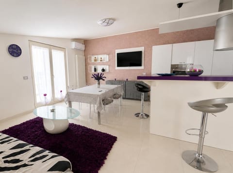 TV and multimedia, Kitchen or kitchenette, Living room, Dining area, air conditioner, air conditioner