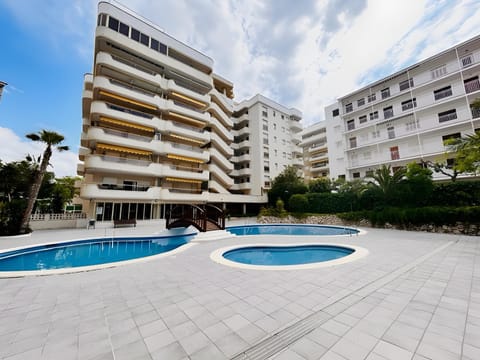 Property building, Living room, Swimming pool