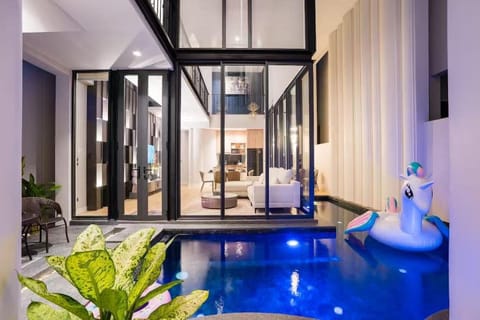 Living room, Seating area, Pool view, Swimming pool
