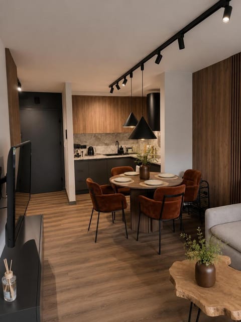 Kitchen or kitchenette, Living room, Dining area