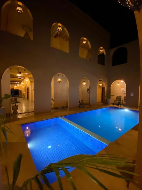 Night, Pool view, Swimming pool