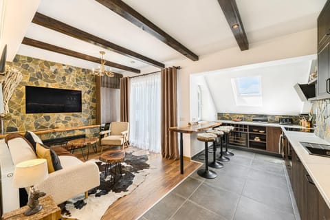 TV and multimedia, Living room, Seating area, Dining area, fireplace, air conditioner, air conditioner
