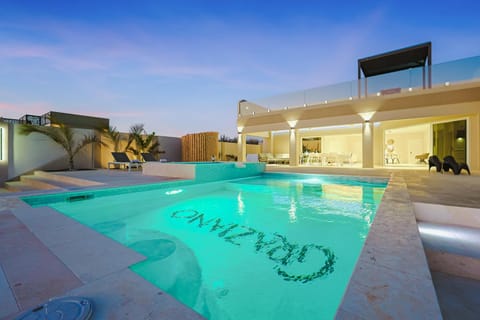 Property building, Pool view, Swimming pool, Sunset