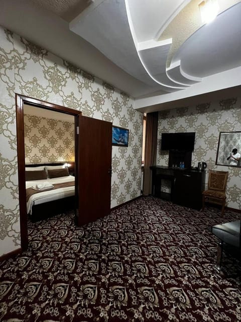 Communal lounge/ TV room, Bed, TV and multimedia, Living room, Photo of the whole room, Seating area, Bedroom
