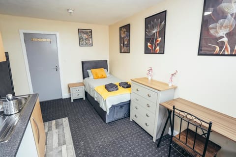 Bed, Kitchen or kitchenette, Photo of the whole room, Dining area, Bedroom