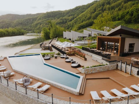Natural landscape, Pool view, River view, Swimming pool, sunbed