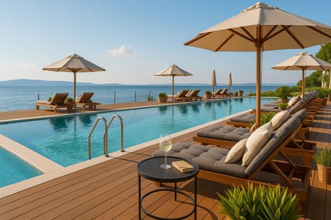 Pool view, Sea view, Swimming pool
