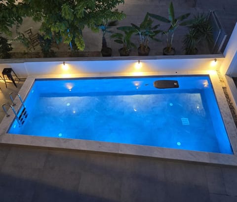 Night, Pool view, Swimming pool